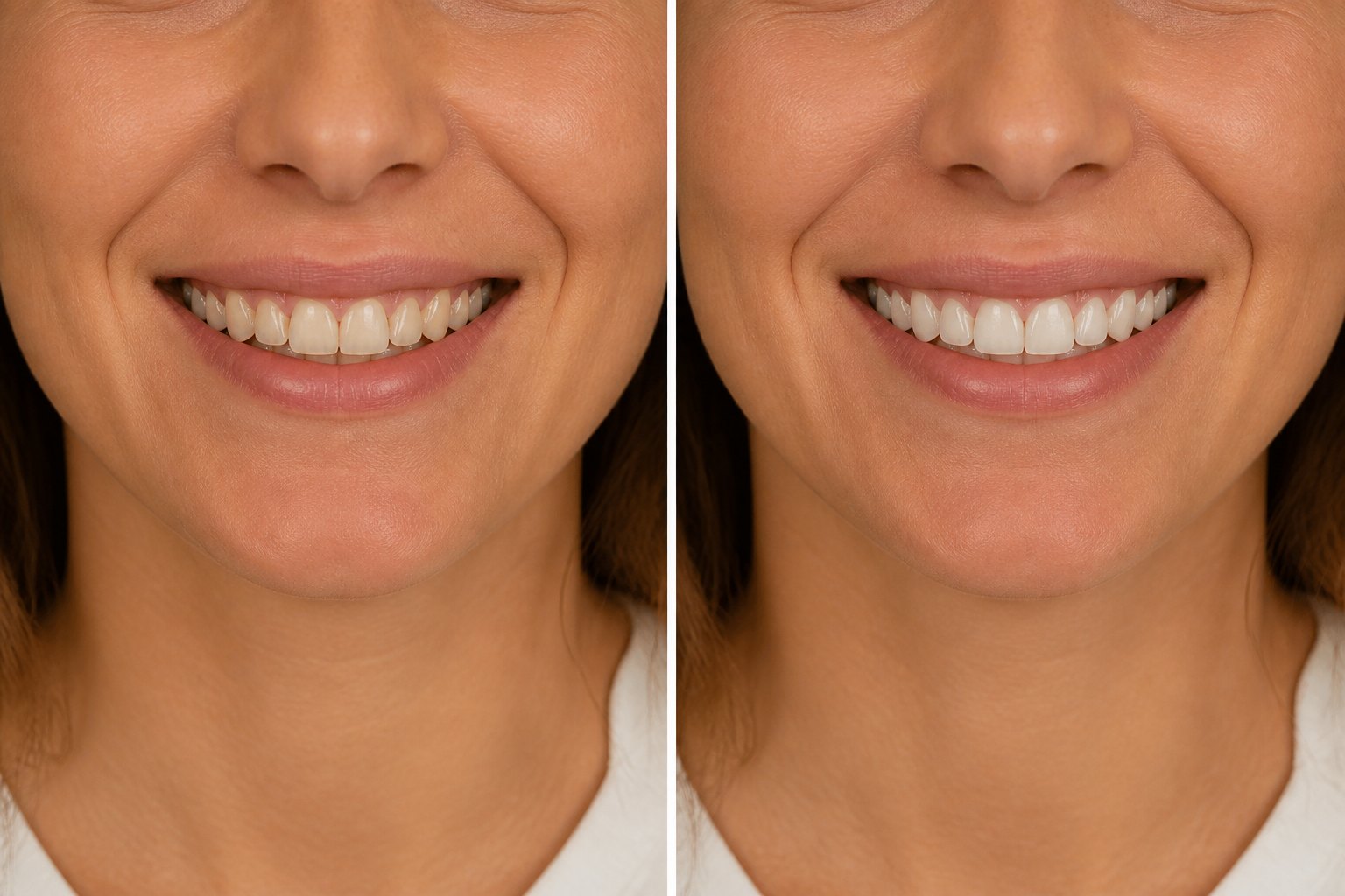 Matched before and after dental smile result